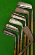 7 x various putters to incl A H Scott Elie, Winton flanged sole with an unusual angle hosel , Tom