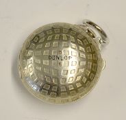 Silver plated Dunlop "Chronometer Golf" square mesh pocket watch with enamel inlay "Dunlop No 5"