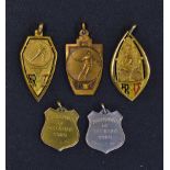 1930s Andre Lacroix Lawn Tennis Medals nice collection of 5 medals awarded to the Belgian star to