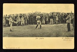 Early St Andrews golfing postcard - showing Ben Sayers putting and W Auchterlonie 1893 Champion
