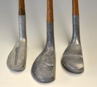 3x Various Alloy mallet head Putters including a Rodwell wide soled model with raise aiming disc,