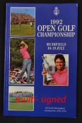 1992 Open Golf Championship official programme signed by the winner Nick Faldo - played at Muirfield