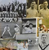 Mixed Selection of Signed Cricket Photographs, Prints and Post Cards to feature players such as E.