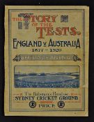 1877-1920 England v Australia Official Cricket Souvenir 'The Story of the Tests' an informative