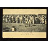 Freddie Tait golfing postcard titled "The late Mr FG Tait, Breaking the Record for Medal Play" - The