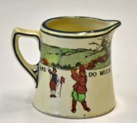Scarce Royal Doulton Golfing Series Ware creamer - decorated with Crombie style golfing figures