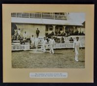 1912 Australia v Essex Cricket Photograph at Leyton depicts C.G. Macartney leading the Australian