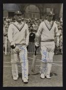 1947 C. Washbrook and L. Hutton Signed Cricket Press Photograph features the England opening