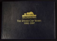 1997 Ryder Cup Valderrama Book - titled "Valderrama -The Ryder Cup Years 1992-1997" leather and gilt