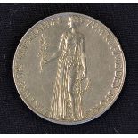 1936 Berlin Olympic Games Silver Medal by K. Roth for the Bavarian Hauptmünzamt, standing robed