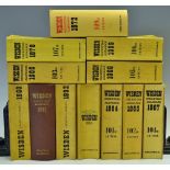 1960-1970 Wisden Cricketers Almanacks with 1961 and 1927 hard back issues the remaining items soft