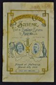 Scarce 'International Cricket Souvenir' Publication a Souvenir of English Cricketers' Visit to