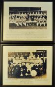 1955/56 and 1956/57 Manchester United Prints depicting Manchester United League Champions framed