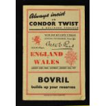 1947 Wales (Runners-up) v England (Champions) rugby programme-played at Cardiff Arms Park on