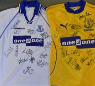 Everton Multi-Signed Football Shirts both c.2000 seasons extensively signed to the front in ink,