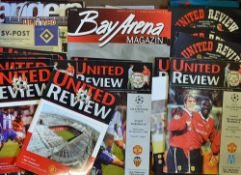 Collection of Manchester Utd European match football programmes homes and aways, worth an