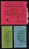 FA Cup Football Match Ticket Stubs 1953/4 Everton v Barrow/Swansea Town plus Everton v Notts.