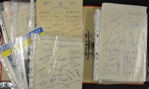 Collection of football club printed team autographs, most on club letter headings to include