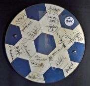 Tottenham Hotspur Signed Plaque of UEFA Cup Winners team signed by 18 players, signed in ink,