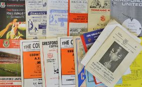 Selection of Welsh Cup and welsh Club Football Programmes from 1960s Onwards includes teams such
