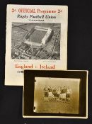 1931 England v Ireland rugby programme and photograph - usual pocket folds and slight soiling to the