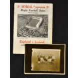 1931 England v Ireland rugby programme and photograph - usual pocket folds and slight soiling to the