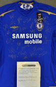 Chelsea 2005/06 Premiership Champions hand signed football shirt together with COA, short sleeve,