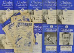 1946 onwards Chelsea Home Football programmes from including 1946/47 Brentford, Aston Villa,