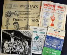 1960 Wakefield Trinity Rugby League Challenge Cup Final programmes, team match broad sheet and