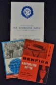 Manchester United European Cup away football programmes to include 1964/1965 Djurgardens 1965/1966