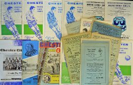 1960/70s Chester Home Football Programmes some earlier fixtures, also includes friendly v