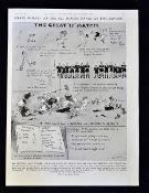 Scarce 1925 All Black Invincibles Cartoon - immaculate full page cartoon removed from the