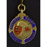 1959/60 Northern Rugby League runners-up medal - silver gilt and enamel medal won by Wakefield