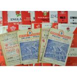 Collection of England v Wales rugby programmes from 1950-1986 (H&A) - played at St. Helen's, Cardiff