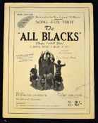 Rare 1925 New Zealand All Blacks Rugby Song Sheet - large 4pp thick paper Sheet Music with words