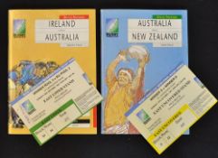 1991 Rugby World Cup semi-final and quarter final programmes and tickets to incl semi-final