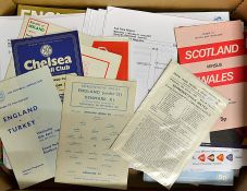 Collection of England Intermediate and Junior International football programmes from 1950s onwards