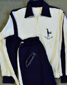 1961 Tottenham Hotspur FA cup final track suit signed by Les Allen, the top has the Spurs emblem