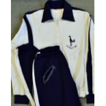 1961 Tottenham Hotspur FA cup final track suit signed by Les Allen, the top has the Spurs emblem