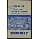 1953 FA Cup final football programme Blackpool v Bolton Wanderers at Wembley 'The Matthews Final',