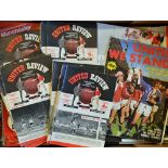 Collection of Manchester United home programmes from 1950s with good content of 1960s onwards up