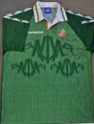 Ray Houghton Republic of Ireland international shirt for the 1996 match v Lichtenstein, player