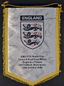 Official pennant for the international match dated 12 October 2005 at Old Trafford, Manchester,