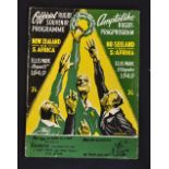 Scarce 1949 South Africa v New Zealand All Blacks rugby programme - test match played at Ellis