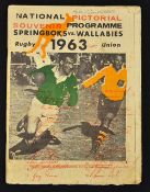 1963 South Africa Springboks v Australia rugby signed souvenir - Pictorial Souvenir of Wallabies