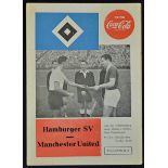 1959/1960 Hamburg v Manchester United friendly match programme dated 12 August 1959 (Bill Foulkes on