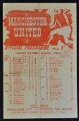 1945/1946 Manchester United v Burnley War League North match programme, single sheet. Good.