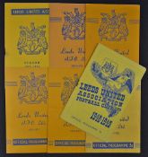 Selection of Leeds United home programmes to include 1948/1949 Barnsley 1951/1952 Notts County,