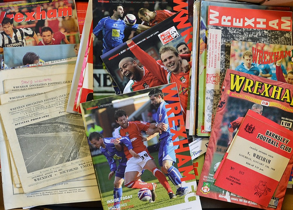 Collection of Wrexham football programmes from 1960's onwards modern issues noted, worth an