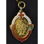 1954/55 Rugby League County Championship silver gilt and enamel medal - engraved on the reverse "